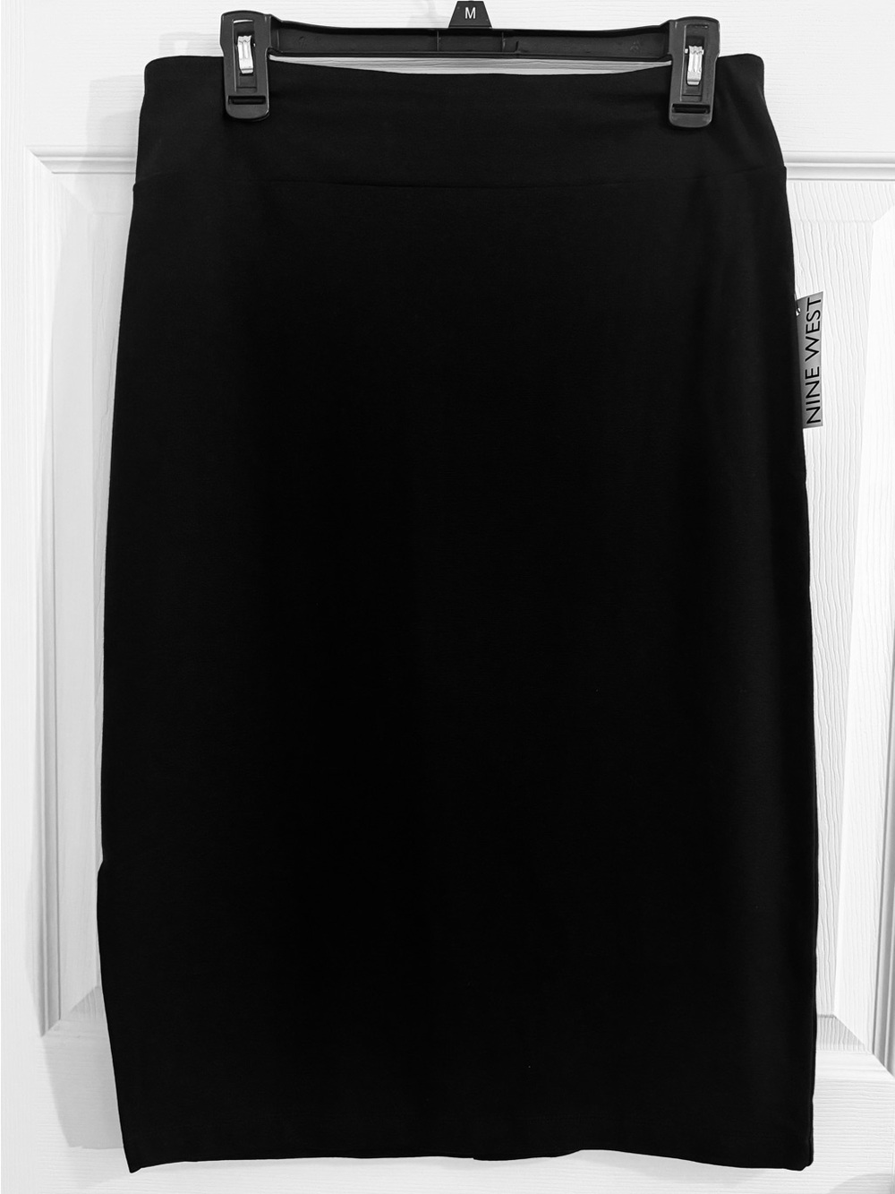 NWT Nine West Black Classic Pencil Skirt, M Pull-On